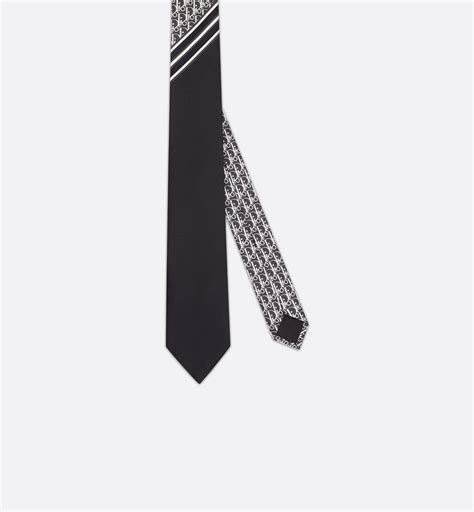 striped dior oblique tie